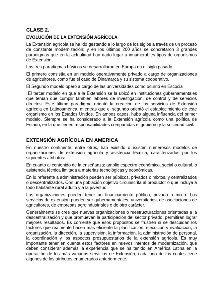 Evolución de la Extensión Agrícola | PDF | Agricultura | Venezuela