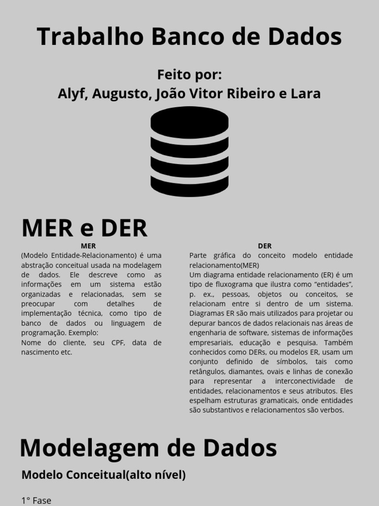 Modelagem de Dados: MER e DER Explicados | PDF | Bancos de dados | Base ...