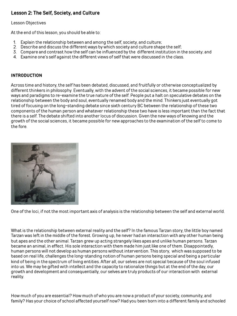 Lesson 2 The Self Society and Culture - Docx 20240922 212845 0000 | PDF ...
