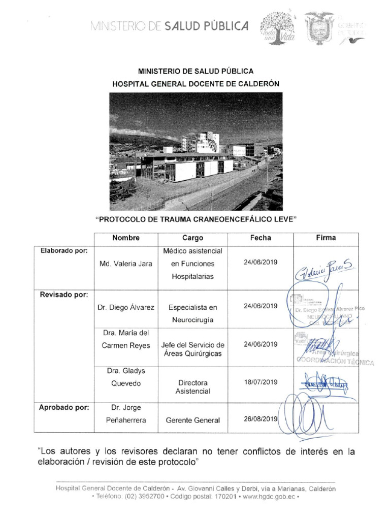 Hgdc-Prot-Tcel Protocolo de Trauma Craneoencefalico Leve | PDF