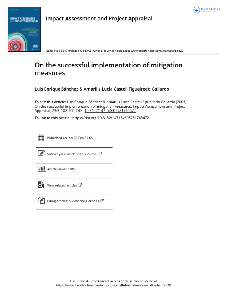 Successful Mitigation Measures in EIA | PDF | Environmental Impact ...