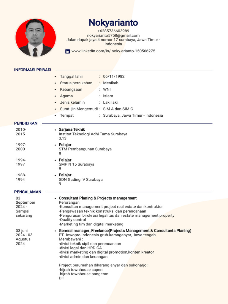 Resume CV Update Nov-2024 Nokyarianto | PDF