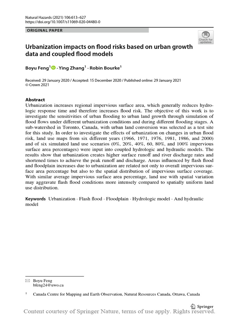 Urbanization and Flood Risk Analysis | PDF | Flood | Drainage Basin