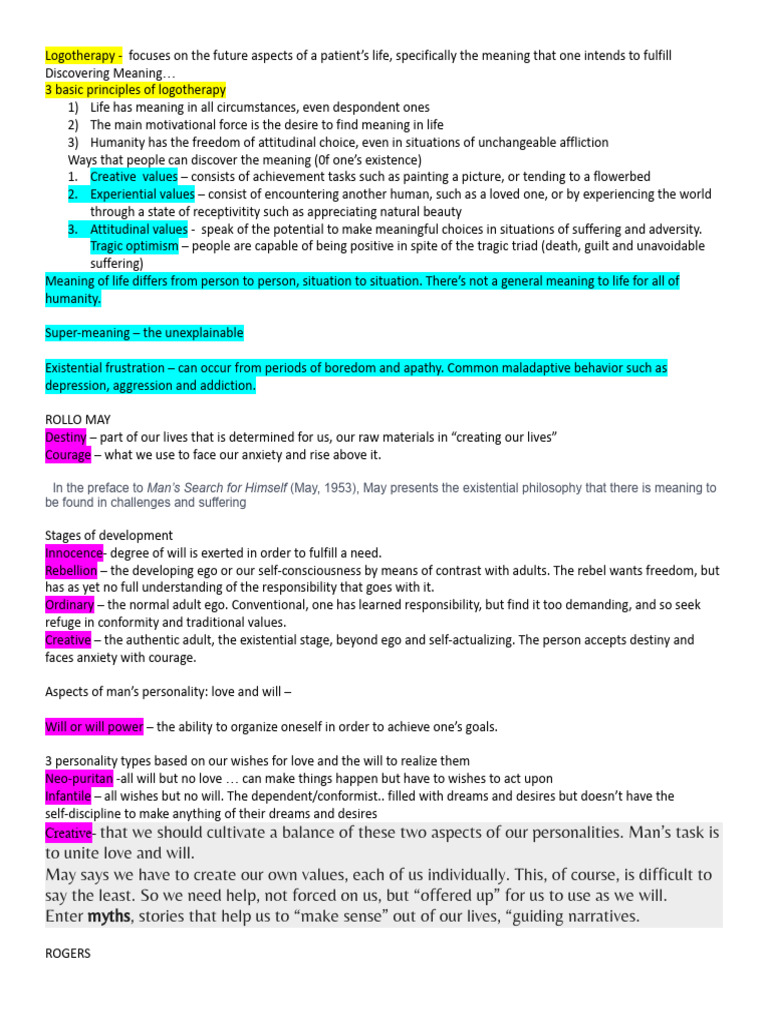Understanding Logotherapy Principles | PDF | Self Esteem | Feeling