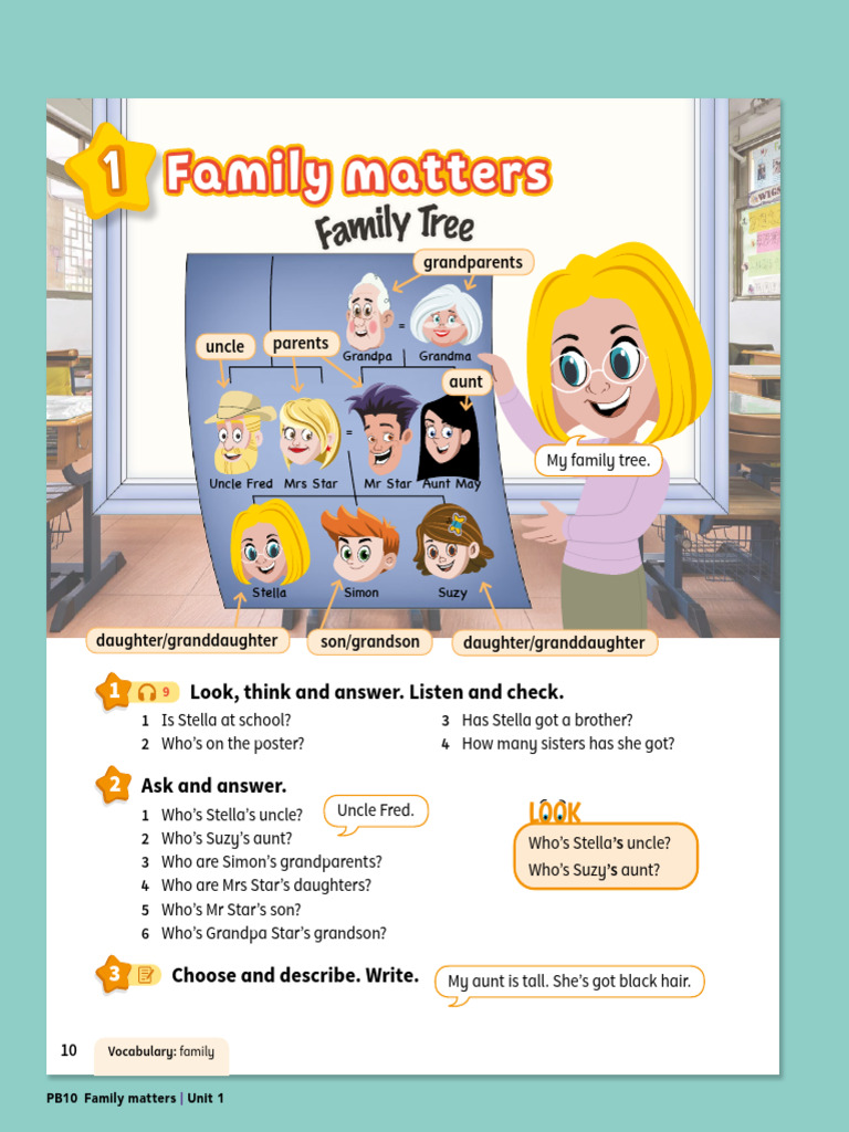 Family Tree Activities and Vocabulary Guide | PDF | Grandparent | Verb