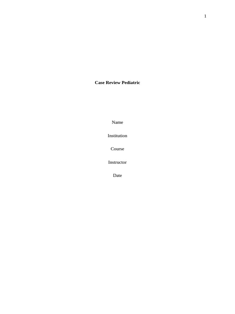 Case Review Pediatric Pdf Rheumatology Pediatrics