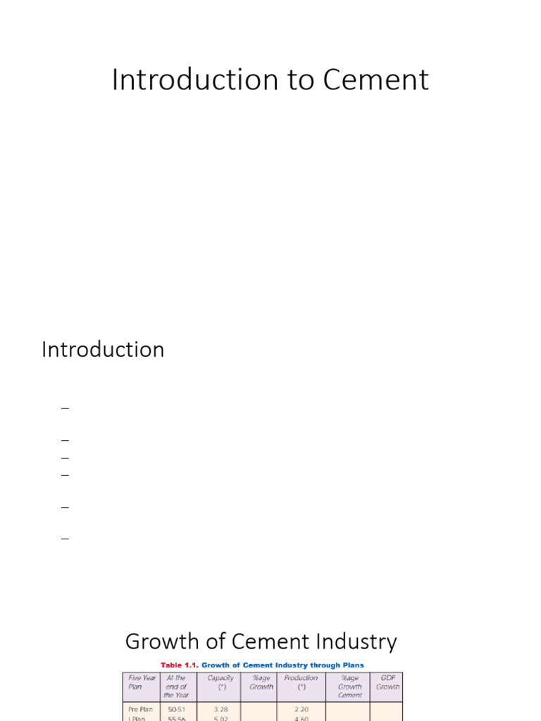 Introduction To Cement | PDF | Cement | Lime (Material)