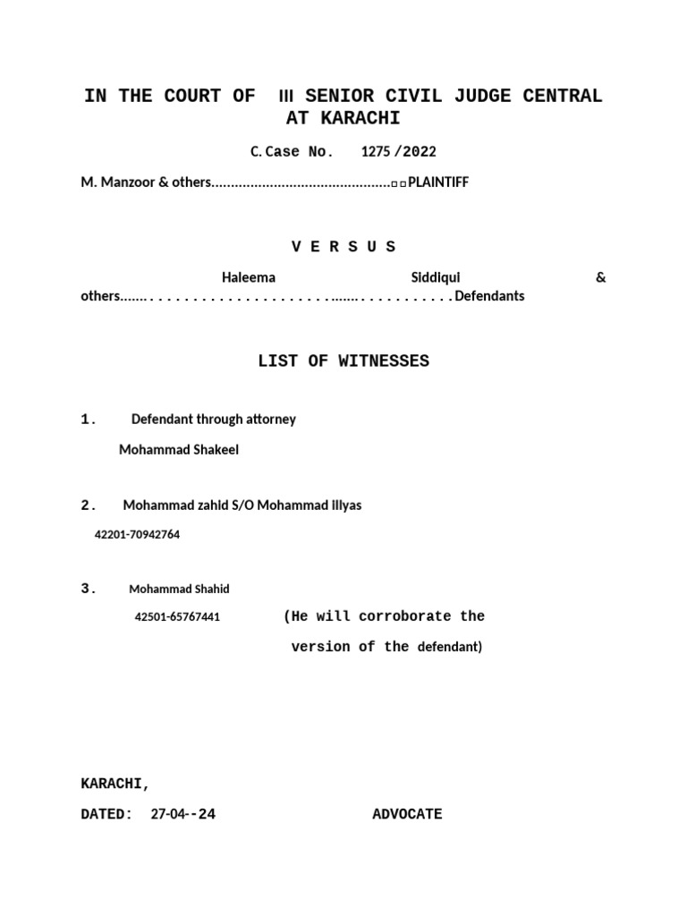List of Witnesses-1 | PDF