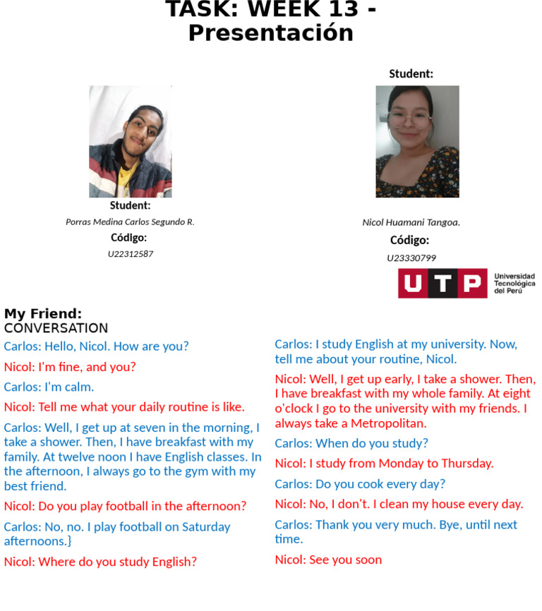 Daily Routines Conversation Script | PDF