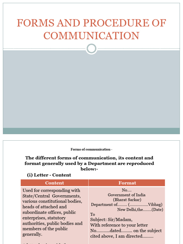 Communication Procedures with Government | PDF | Government Of India ...