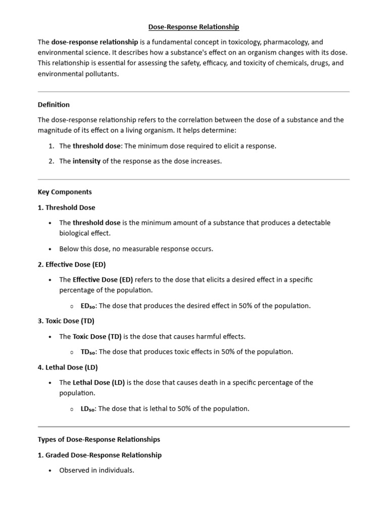 Dose-Response Relationship and Connected Topics | PDF | Toxicity | Dose ...