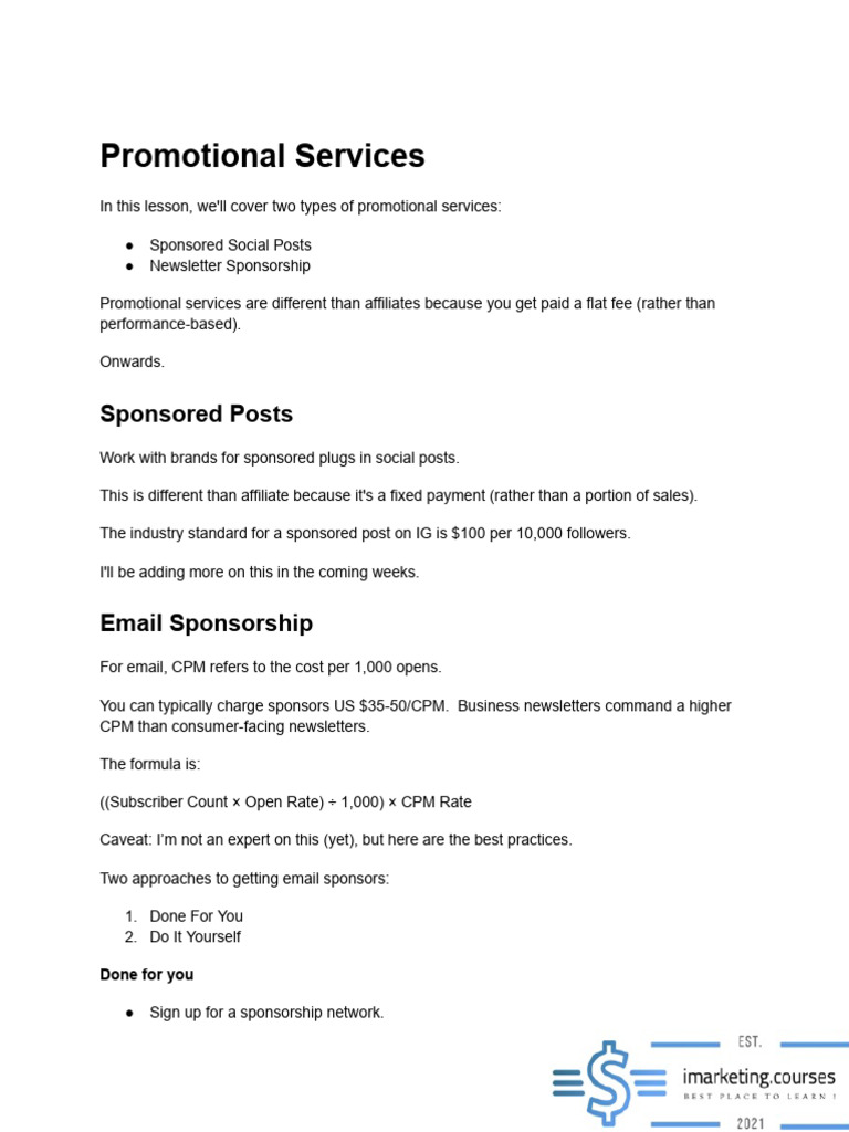 02-Promotional Services | PDF