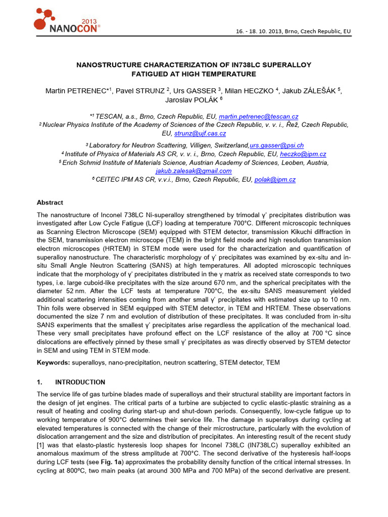 Nanostructure Characterization of in 738 | PDF | Transmission Electron ...