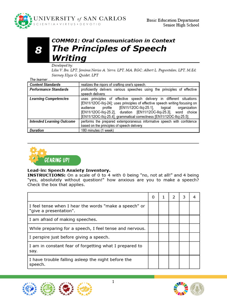 Principles of Effective Speech Delivery | PDF | Public Speaking | Anxiety