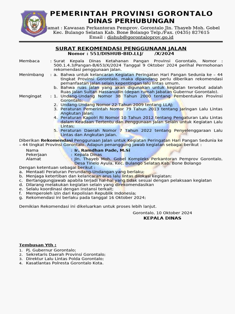 Rekomendasi Penggunaan Jalan kegiatan HPS | PDF