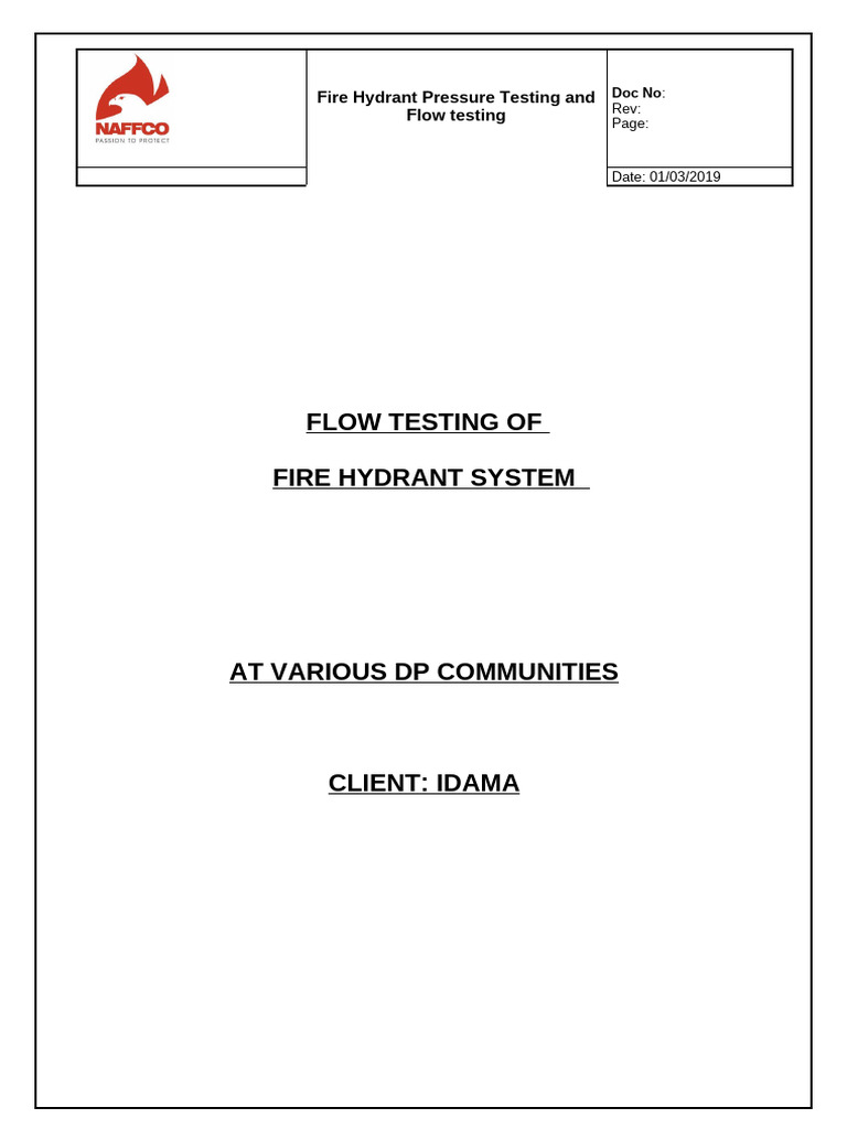 Fire Hydrant Testing Procedures and Results | PDF | Pump | Valve