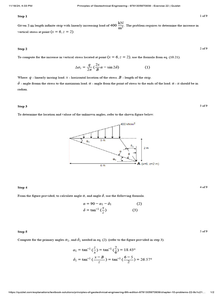 Infinite Strip - Exercise 22 - Quizlet | PDF | Angle