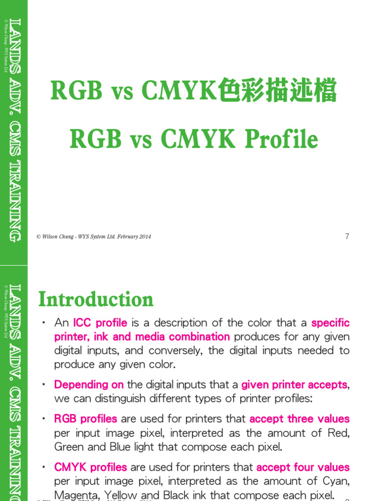 Lands-AdvCMS-01a-RGB Vs CMYK Profile-Feb2014 | PDF | Rgb Color Model ...