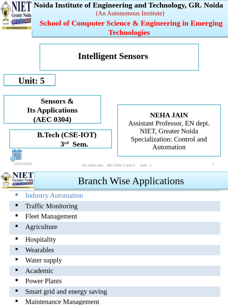 Unit 5-S&a Updated | PDF | Analog To Digital Converter | Sensor