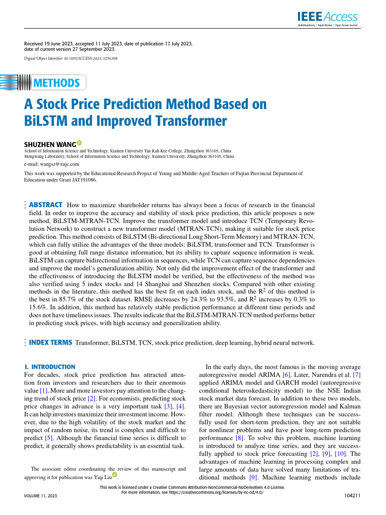 A Stock Price Prediction Method Based On BiLSTM and Improved ...