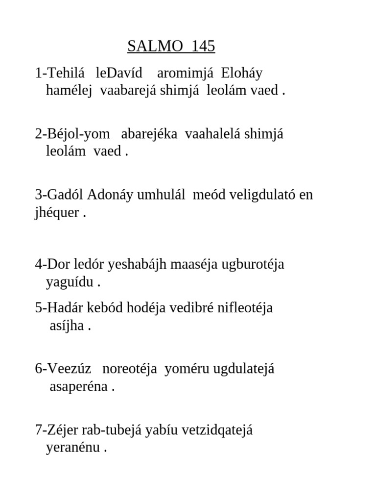 Salmo 145 | PDF