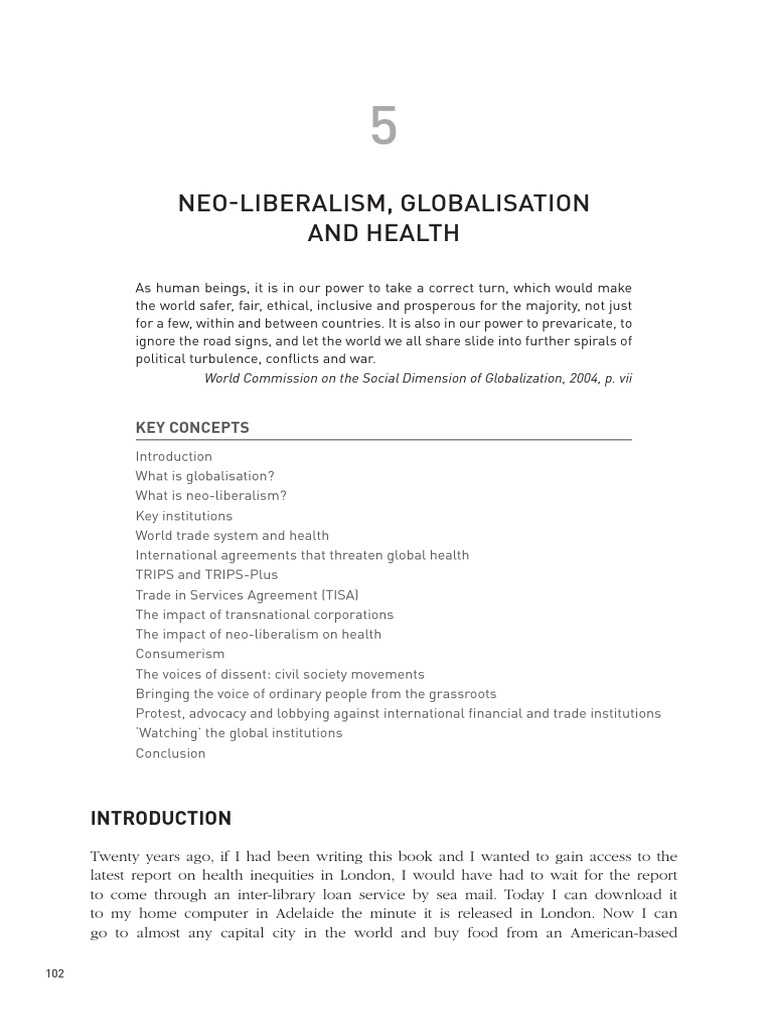 The New Public Health - (5 Neo-Liberalism Globalisation and Health ...