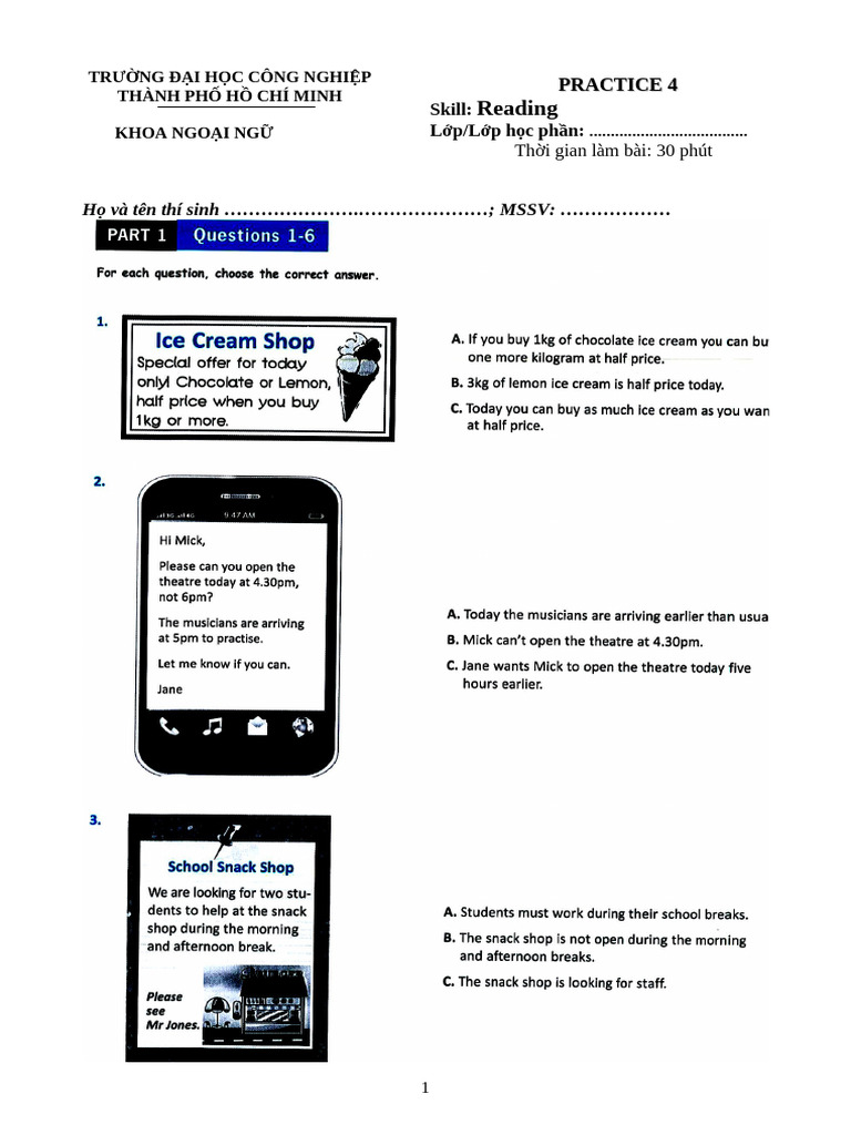 Practice 4 - Reading | PDF