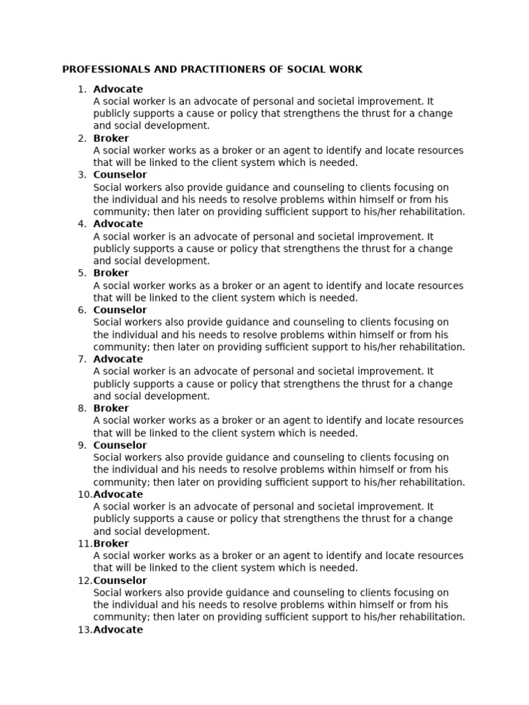 Roles of Social Workers Explained | PDF | Social Work | Mental Health