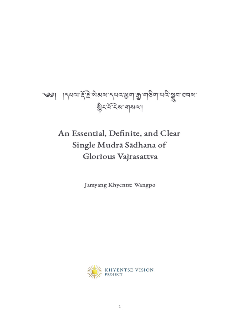 Essential Vajrasattva Sadhana Guide | PDF | Vajrayana | Tantra