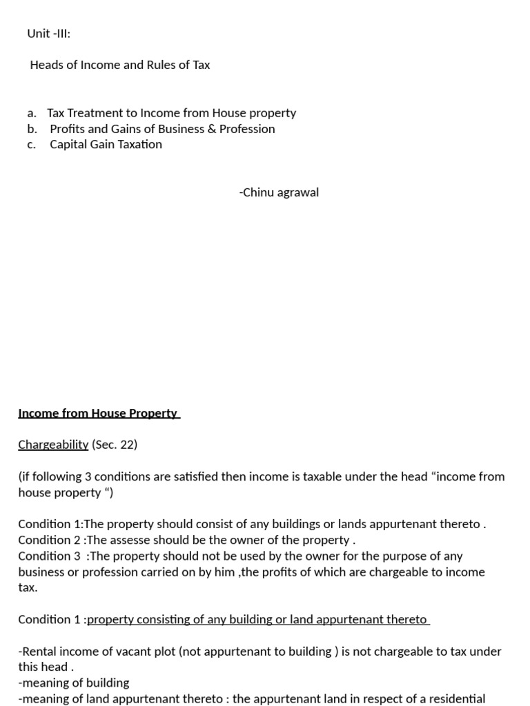 Unit 3 | PDF | Capital Gain | Tax Deduction