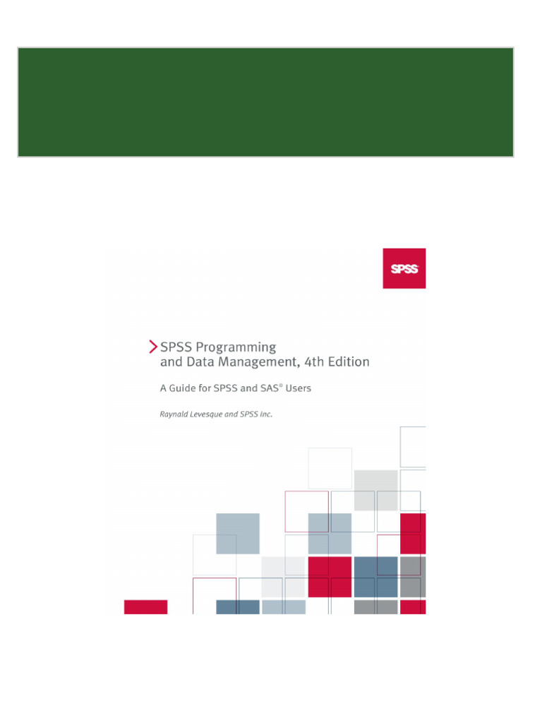 Spss Programming And Data Management