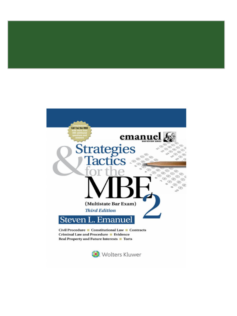  free pdf sample strategies and tactics for the mbe ii bar review