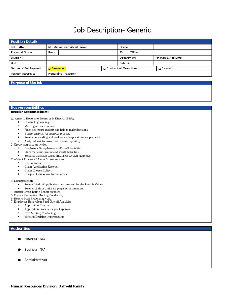 Job Description | PDF