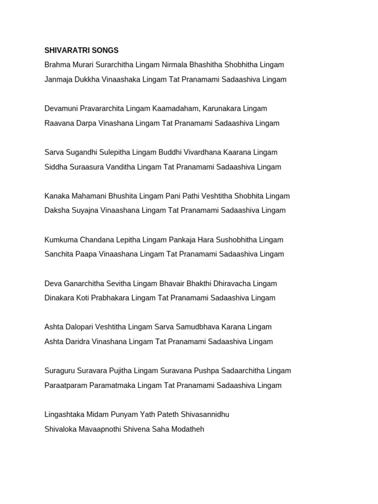 Shivaratri songs pdf hindu gods hindu philosophy