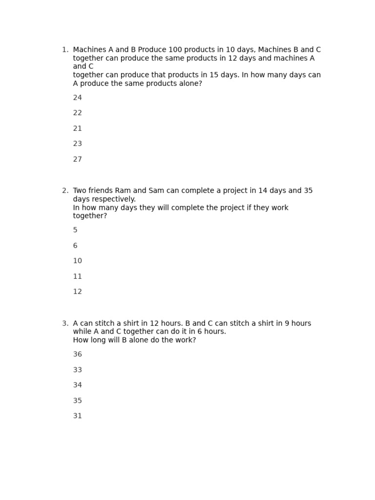 Time and work set 18 pdf