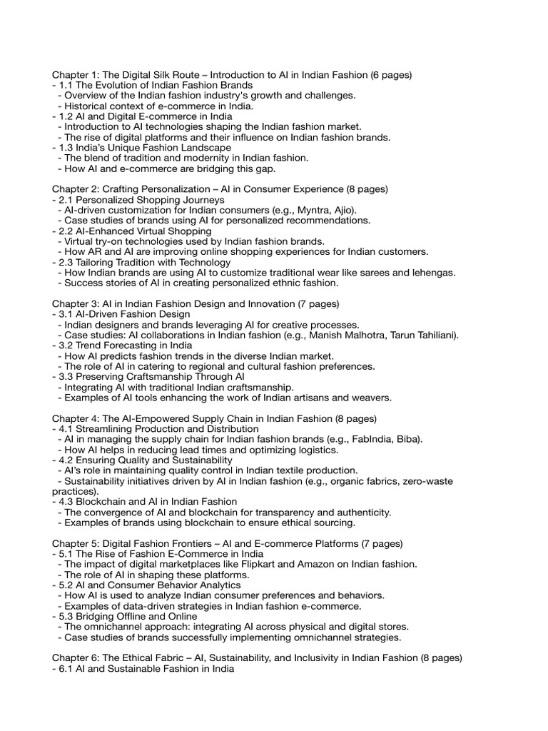 Chapter With Sub Heads Pdf Fashion Brand