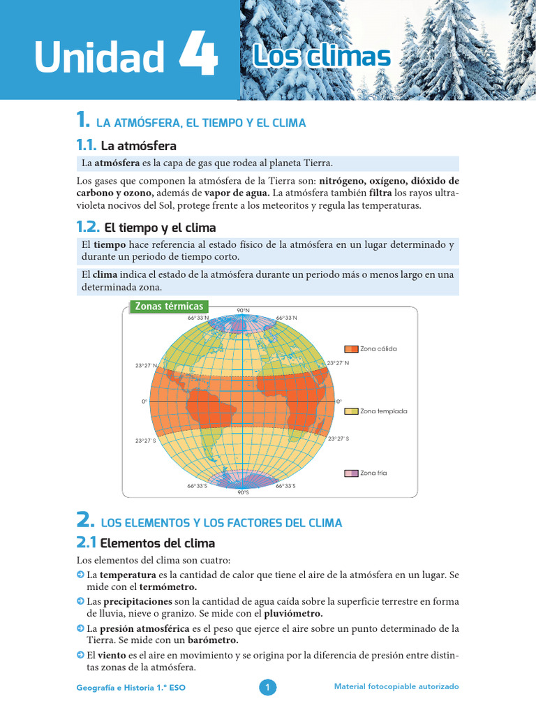 Elementos y tipos de climas en la Tierra | PDF | Clima | Clima templado