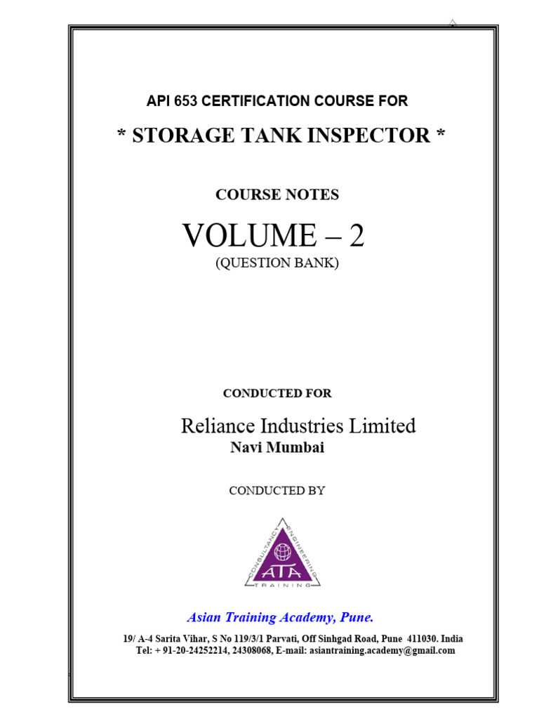 API 653 Certification Question Bank | PDF | Strength Of Materials ...