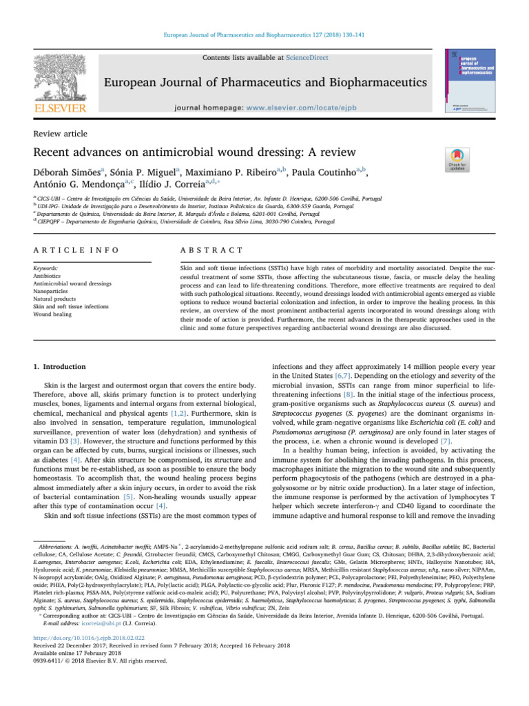 Advances in Antimicrobial Wound Dressings | PDF | Wound | Antimicrobial