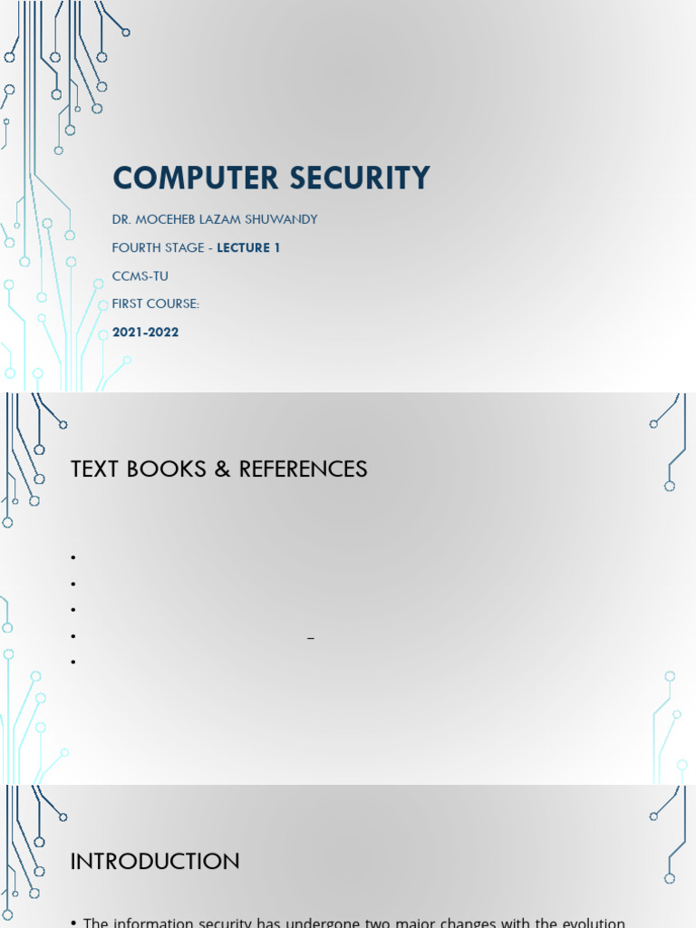 CS-Lec1 | PDF | Security | Computer Security