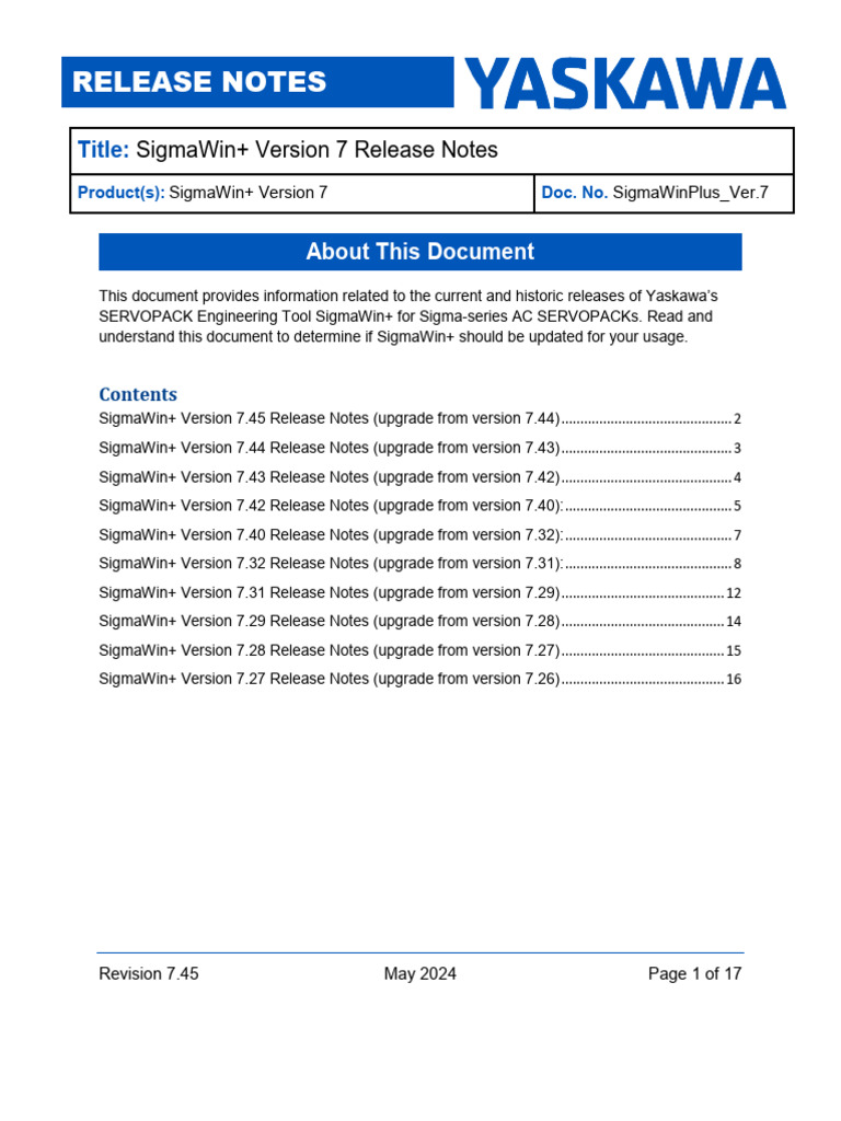 SigmaWin+ Version 7.45 Release Notes | PDF | Gear | Computer File