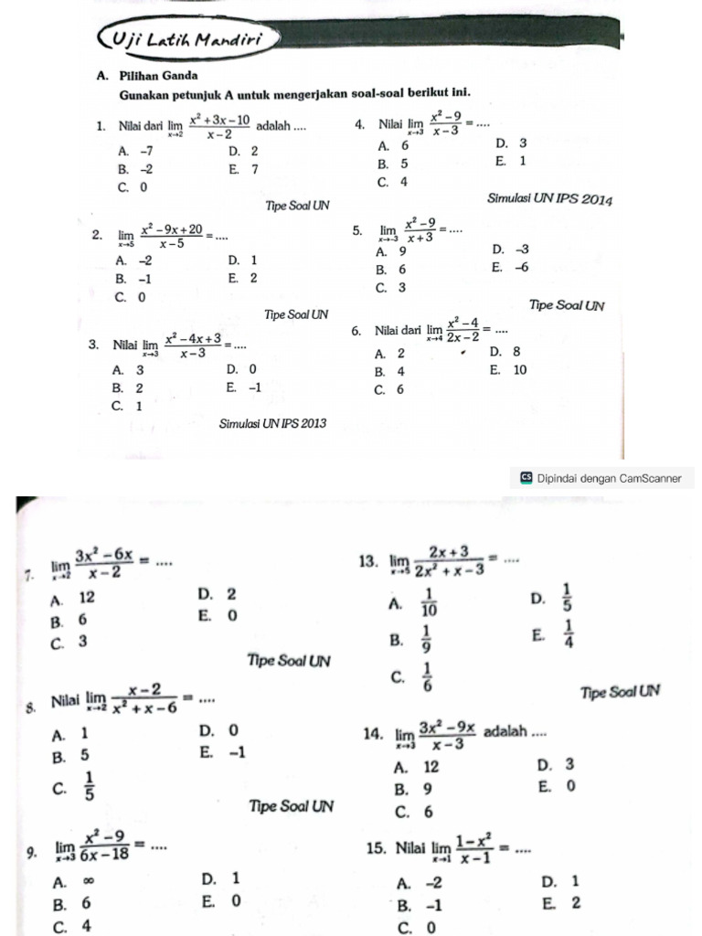 Latihan Limit | PDF