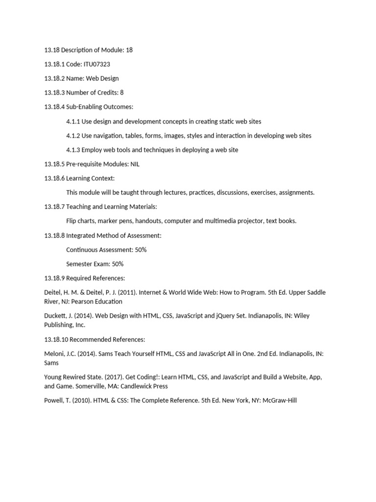 ITU07323-Web Design | PDF | Websites | Web Design