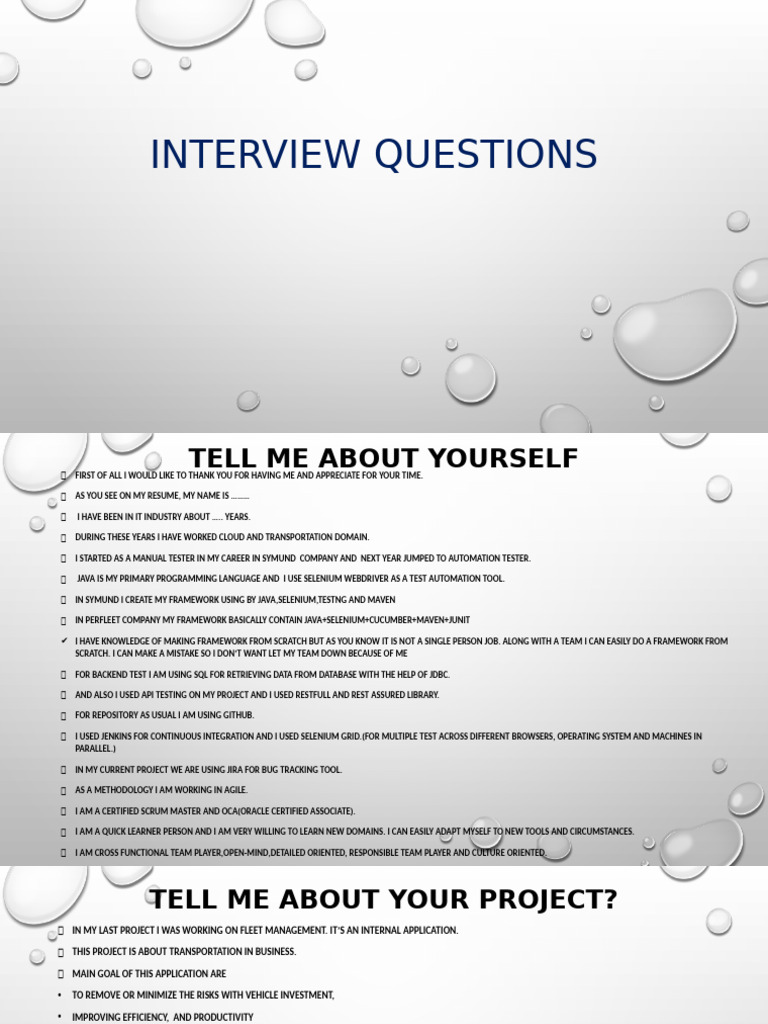 interview question | PDF | Software Testing | Scrum (Software Development)