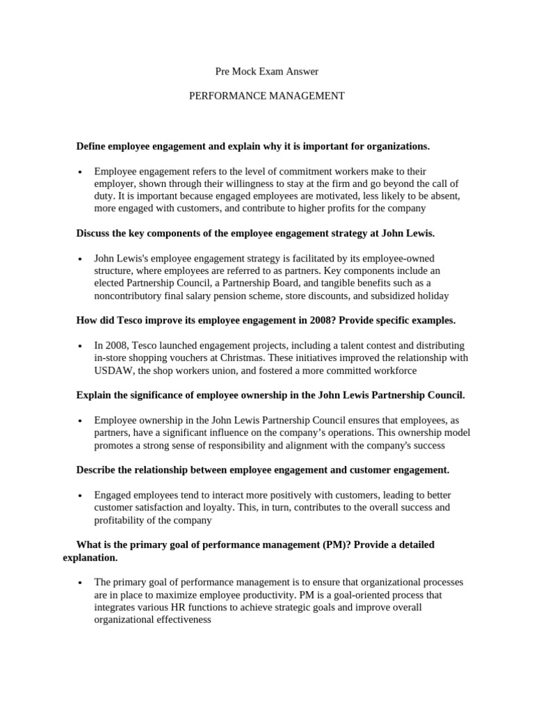 Answer Performance Management Pdf Performance Appraisal Goal