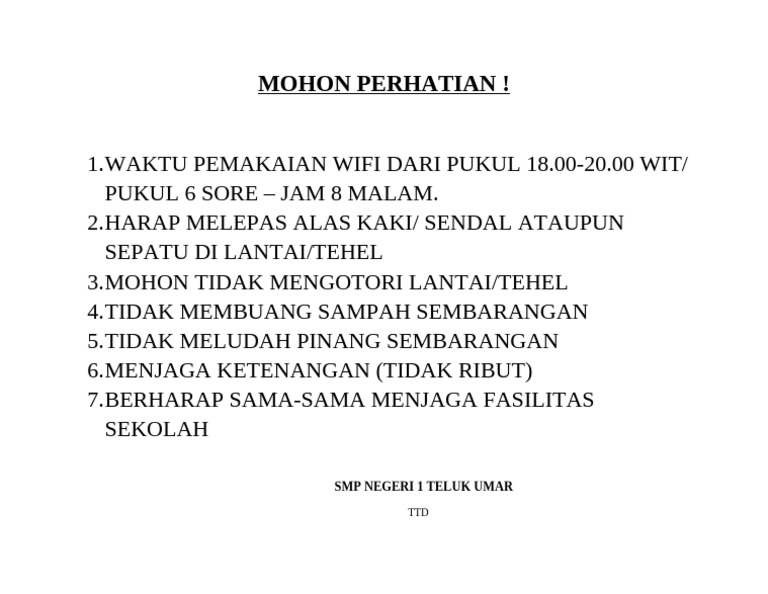 Mohon Perhatian | PDF
