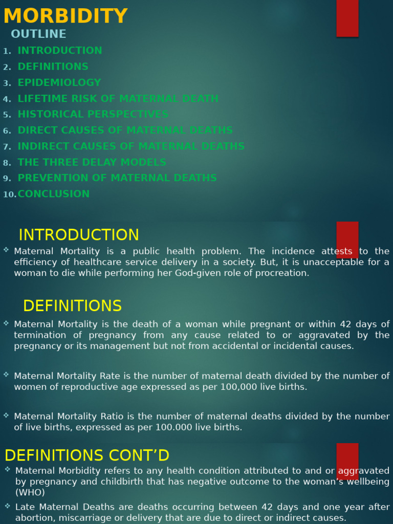 Understanding Maternal Morbidity and Mortality | PDF | Maternal Death ...