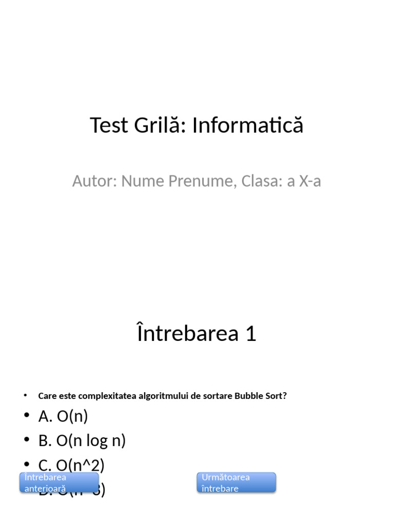 Test Grila Informatica | PDF