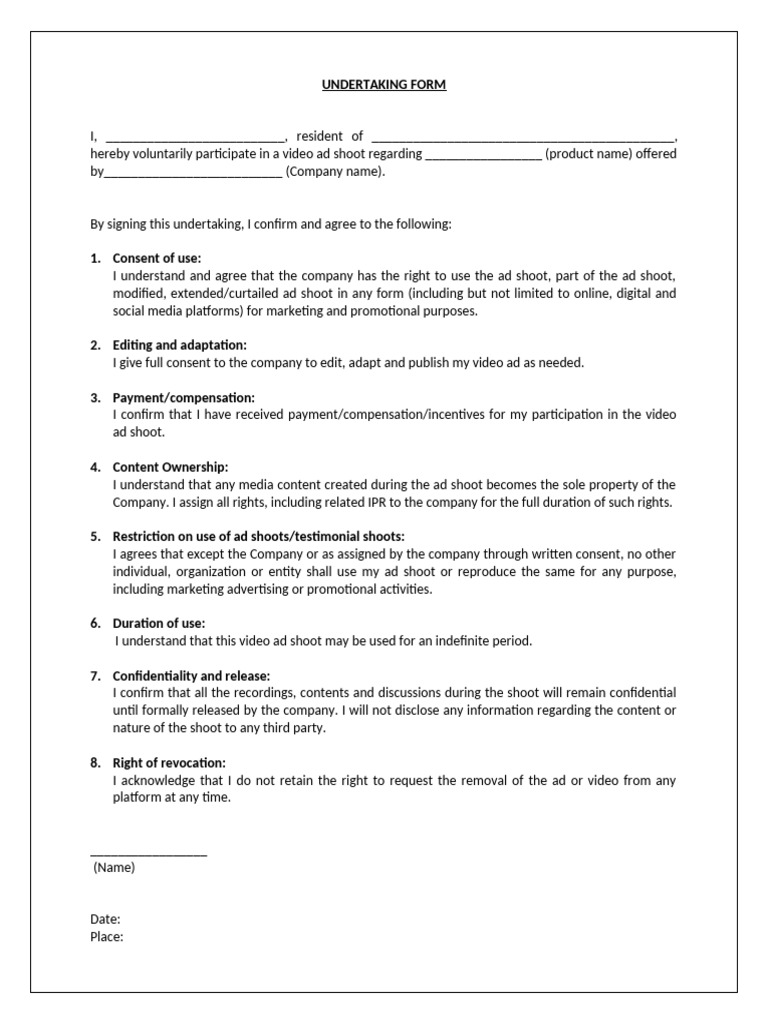 Undertaking | PDF