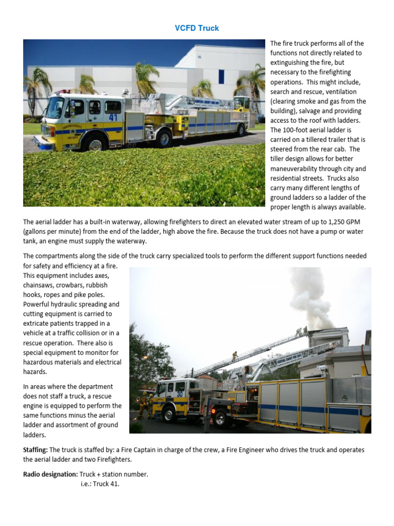 VCFD-Truck | PDF | Fire Engine | Truck
